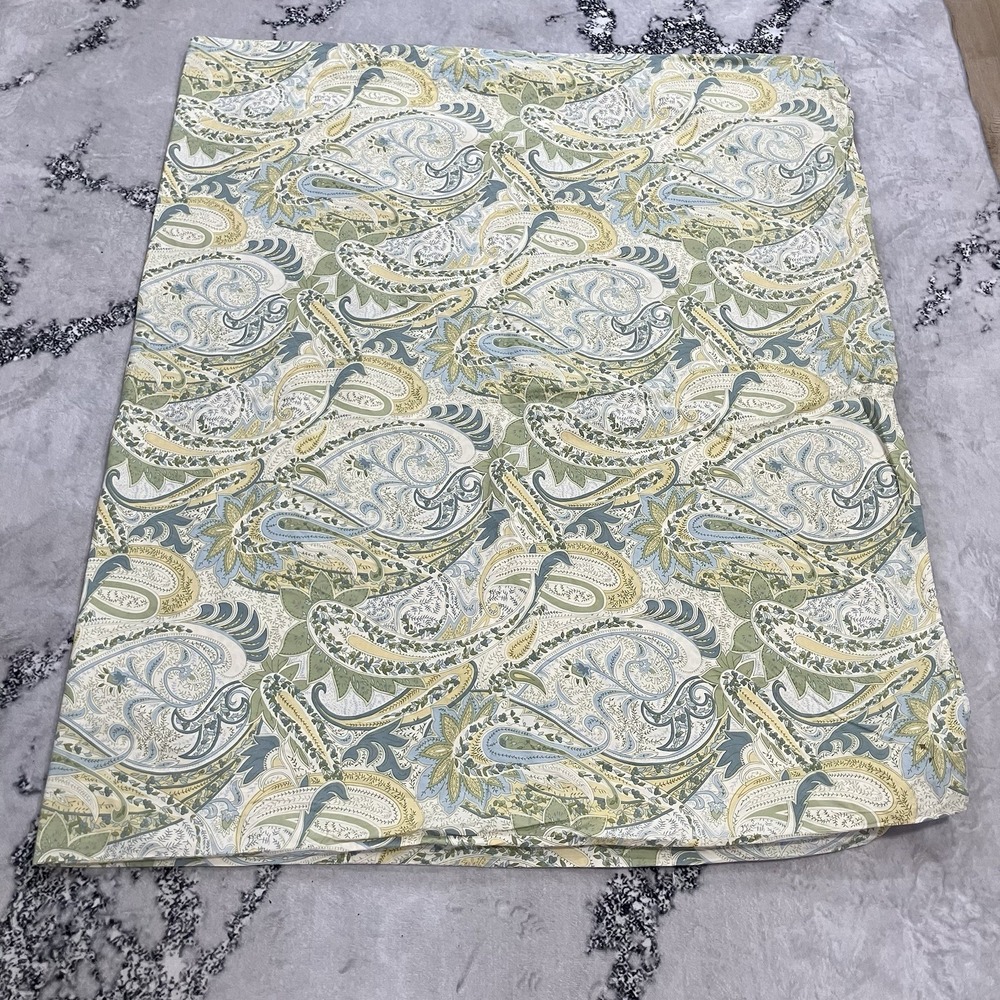 Pottery Barn Paisley Duvet Cover Green Blue Full Queen King Cotton Bedding